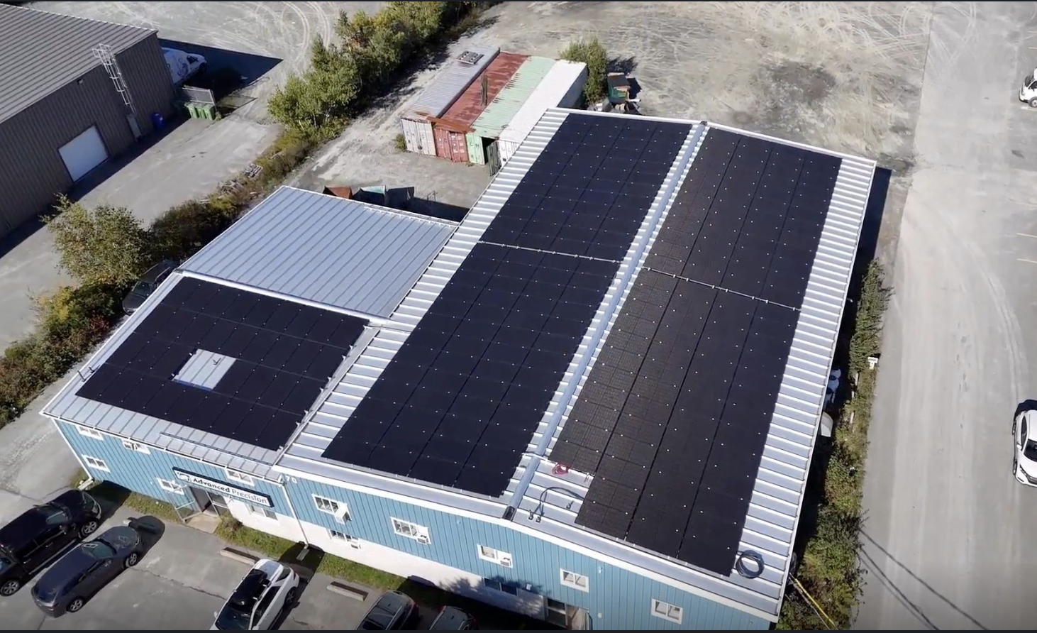 Commercial ground-mount solar PV array installed for a Nova Scotia business with federal Clean Tech ITC eligibility